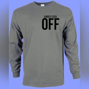 Gray Long Sleeve Shirt Graphic Tee